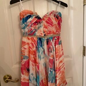 Colorful strapless dress